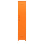 Vidaxl Orange Steel Locker Cabinet - Modern Designed Storage Solution With Locks And Adjustable Shelves - Perfect For Office, Room - 13.8"X18.1"X70.9"
