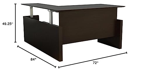 Safco Medina 72" Straight Front Desk With Return In Mocha Finish Mnt51Hldc