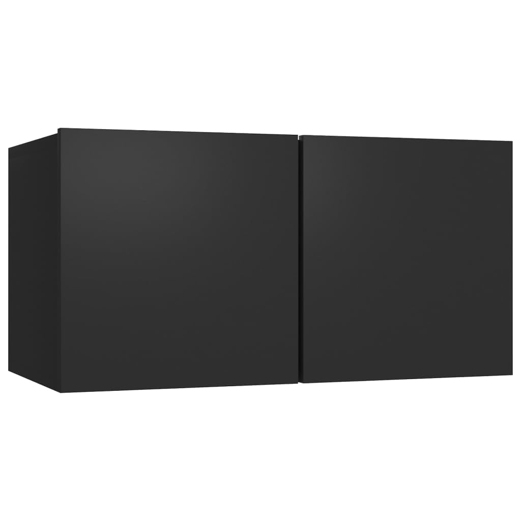 vidaXL 8X TV Cabinets Home Living Room Furniture Modern TV Stand HiFi Stereo Cabinet Media Unit Entertainment Center Black Engineered Wood