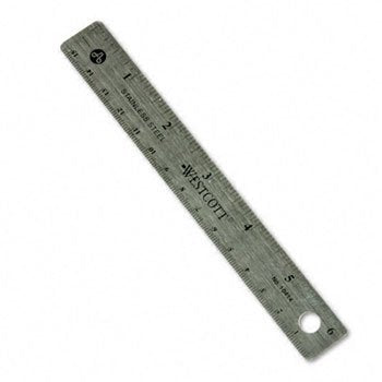 Westcott Stainless Steel Ruler Ruler,Stainlss Steel,6In (Pack Of50)