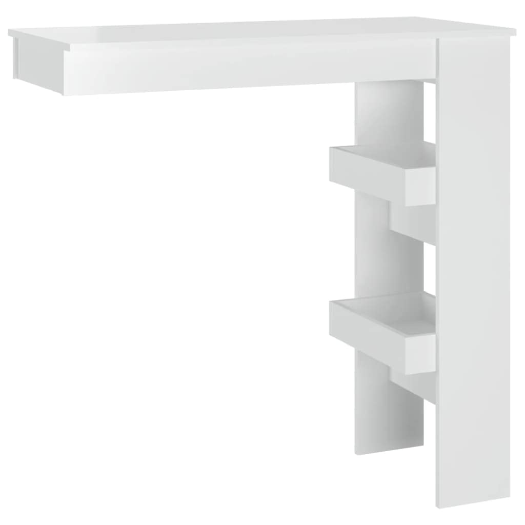 Wall Bar Table High Gloss White 40.2"X17.7"X40.7" Engineered Wood