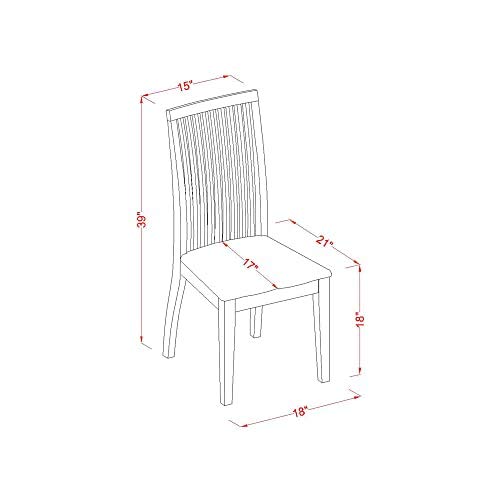 East West Furniture Weip7-Lwh-W 7 Piece Dining Table Set Consist Of A Rectangle Dining Room Table With Butterfly Leaf And 6 Wooden Seat Chairs, 42X60 Inch, Linen White