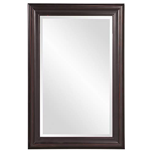 HomeRoots Rectangle Oil Rubbed Bronze Finish Mirror with Wooden Bronze Frame