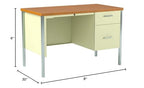 The HON Company, Right Single Pedestal Desk, Harvest/Putty