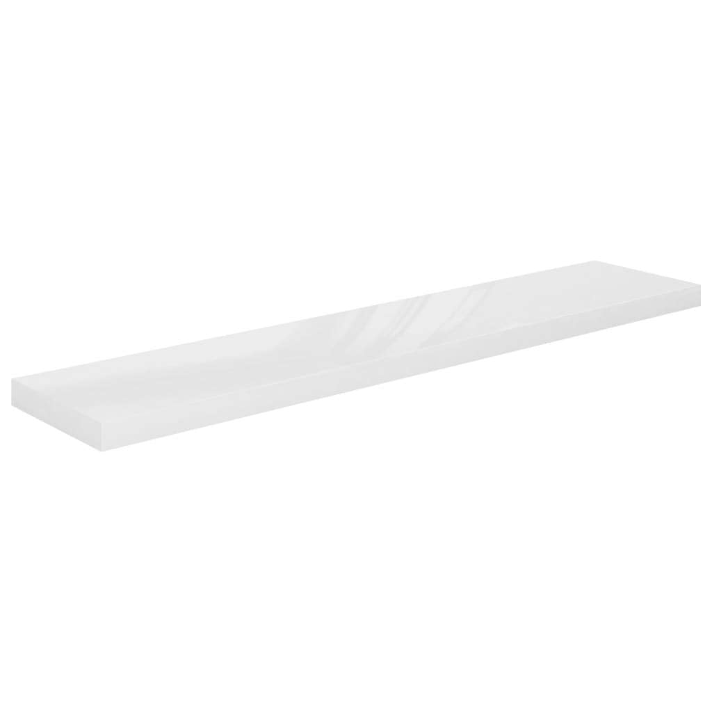 vidaXL Floating Wall Shelves, Set of 2, High Gloss White, Made with Durable Honeycomb MDF and Metal Frame, Ideal for Display and Storage- 47.2x9.3x1.5