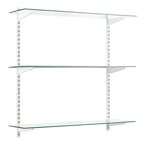 s k grill art Wall Shelves, Glass Wall Rack (3 Shelf) (30 x 13 x 30 inch)