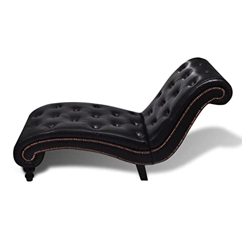 INLIFE Chaise Longue Brown Faux Leather