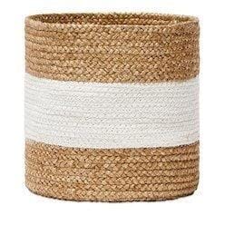 Ikom Design Woven Cotton Rope Storage Basket  Stuffed Toy Bin, Laundry Hamper, Nursery, Dog Toy, Blanket, Gift  Jute (6 Inch, 