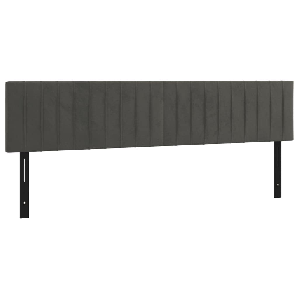 Vidaxl Led Headboard, Upholstered Headboard For Bed Home, Bed Headboard With Led Light, Bedroom Furniture, Dark Gray 70.9"X2"X30.7"/34.6" Velvet