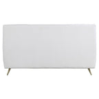 Acme Doris Top Grain Leather Upholstered Queen Bed in Vintage White