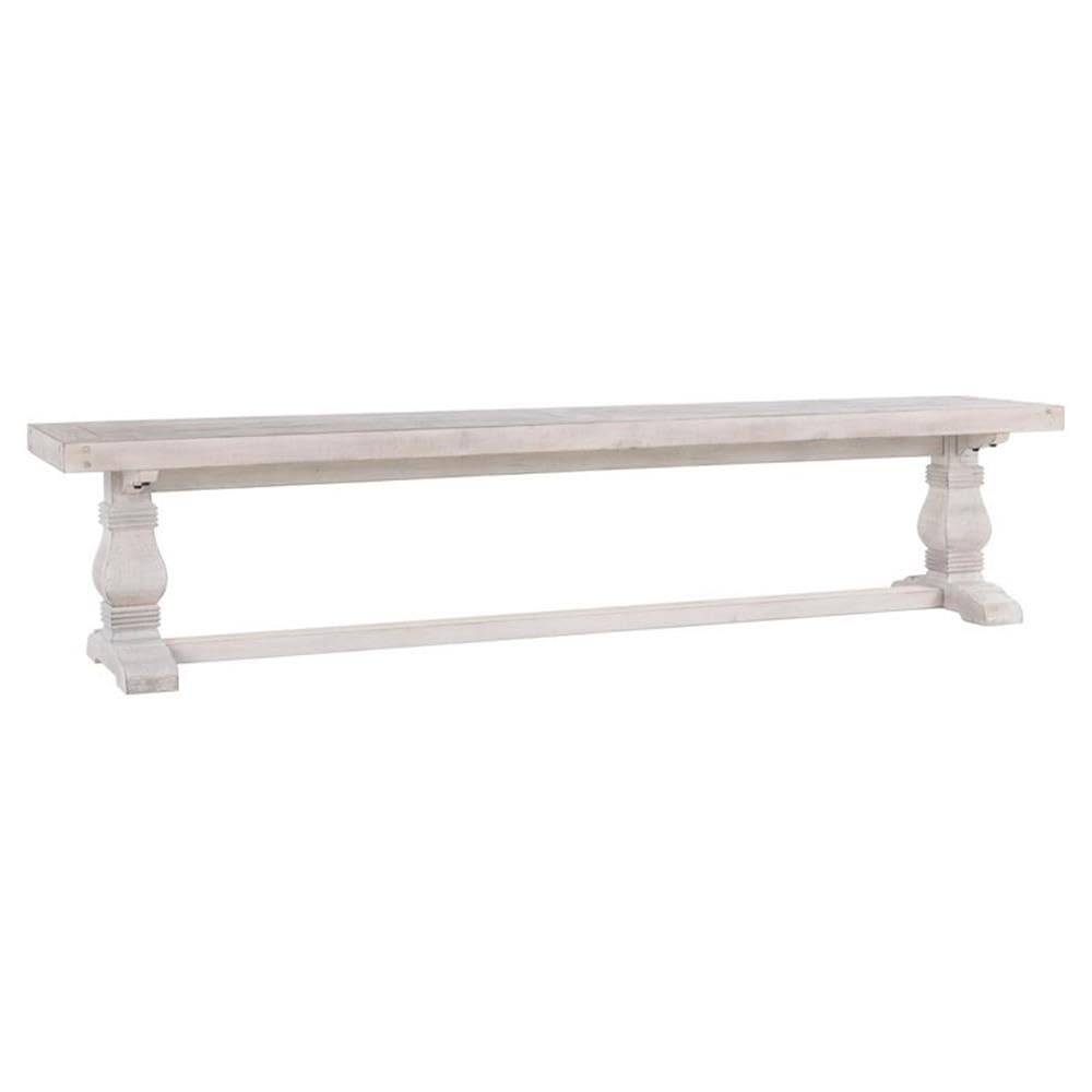 Kosas Home Quincy 83&Quot; Solid Pine Wood Bench In Nordic Ivory Finish