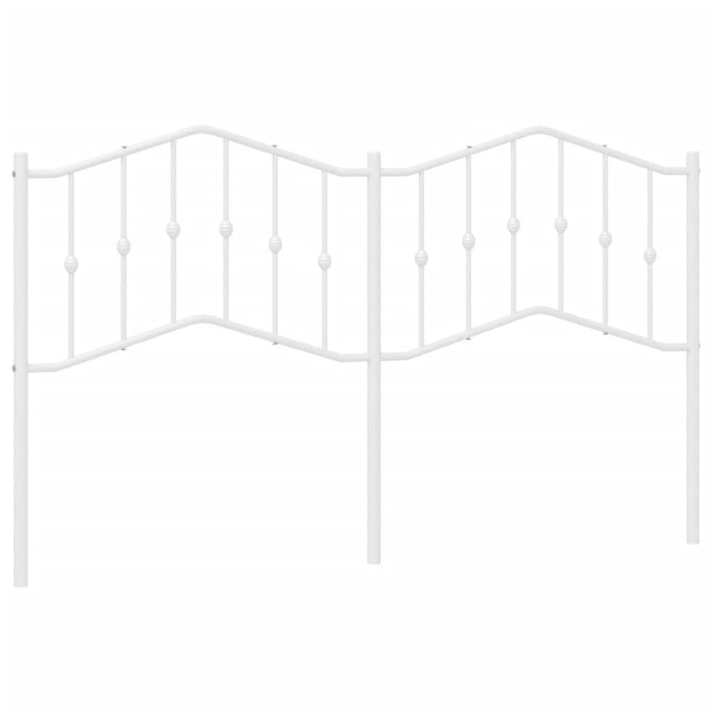 vidaXL White Metal Headboard - Classic Design, Powder-Coated Steel Construction, Sturdy Metal Legs, Excellent Back Support, 70.9&quot; Suitable Mattress Width