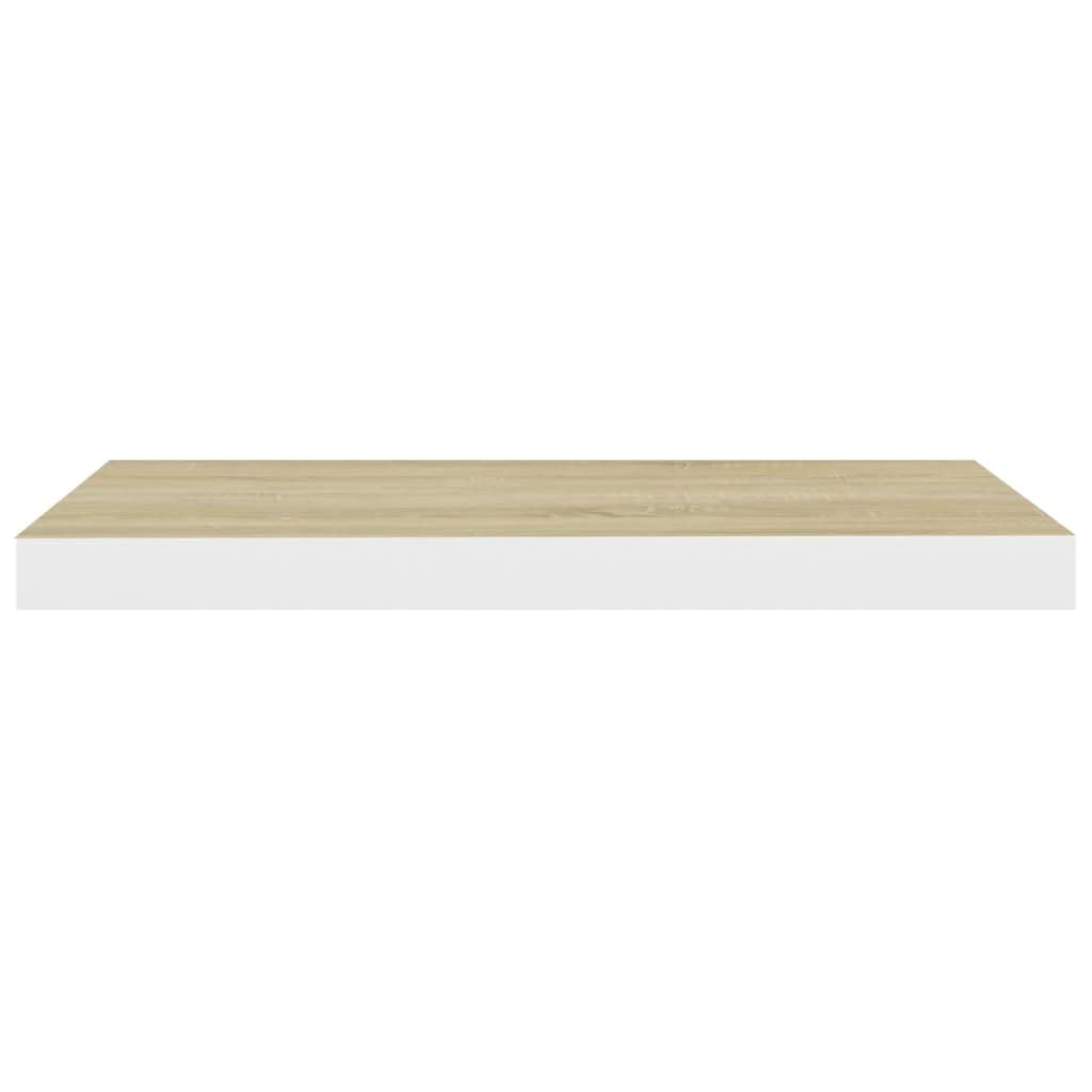 SKM Floating Wall Shelf Oak and White 23.6&quot;x9.3&quot;x1.5&quot; MDF