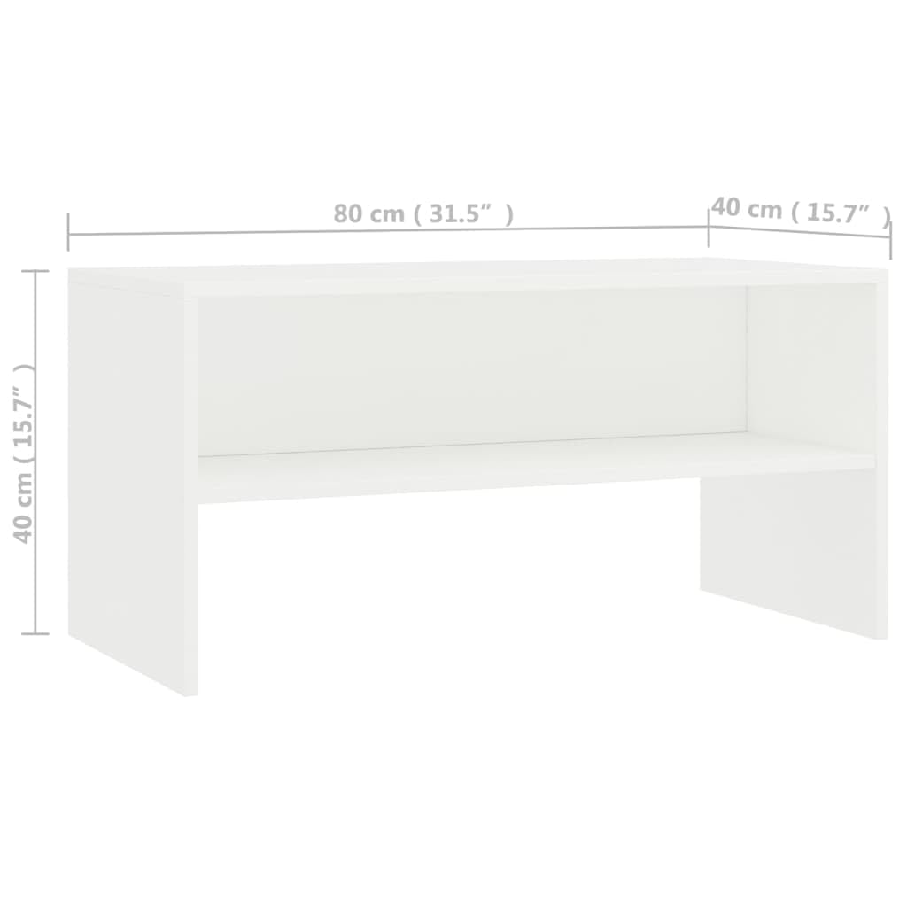vidaXL TV Stand, TV Unit for Living Room, Sideboard with Compartment, Entertainment Center Media Unit Cupboard, Modern Style, White Engineered Wood