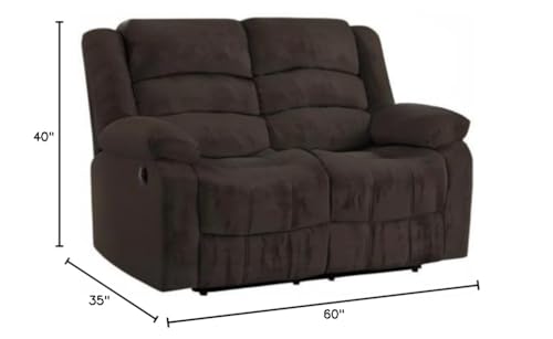 HomeRoots 40' Contemporary Brown Fabric Loveseat