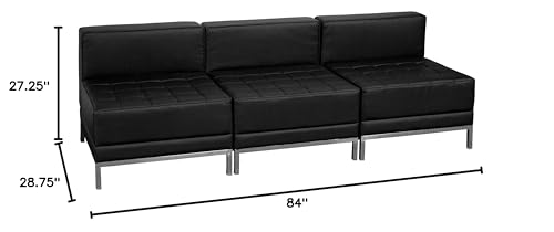 Flash Furniture HERCULES Imagination Series Black LeatherSoft Lounge Set, 3 Pieces
