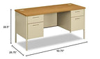 Hon Metro Classic Kneespace Credenzas-Kneespace Credenza, 60"X24"X29-1/2", Harvest/Putty