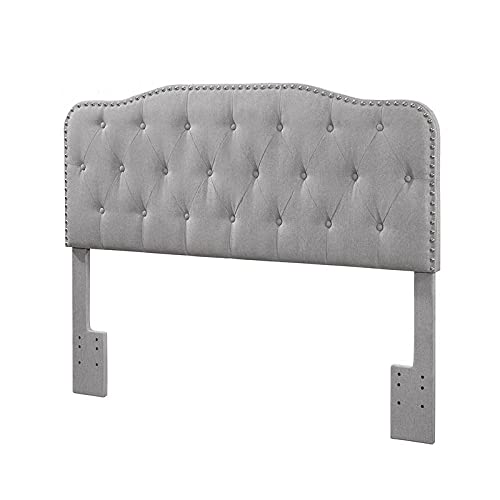 Best Quality Furniture Upholstered Panel Bed, Smoke Gray, Twin