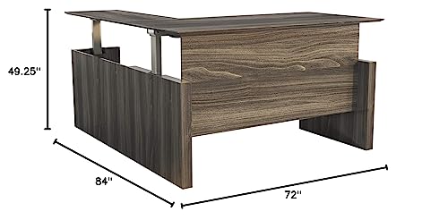 Safco Medina 72&quot; Straight Front Desk with Return in Gray Finish MNT51HLGS