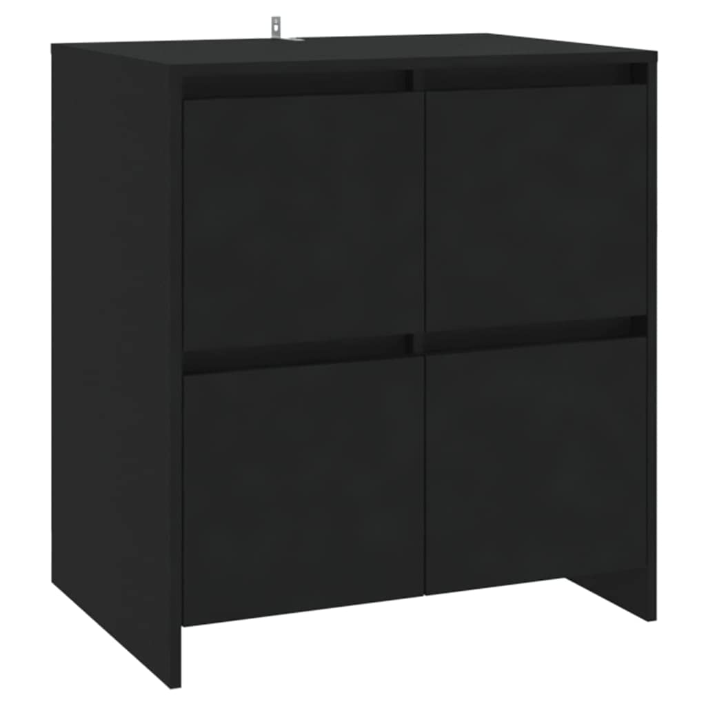 vidaXL Sideboard - Versatile Storage Solution - Minimalist Designed Black Engineered Wood Cabinet - Ample Space for Books, Photos, Decorations - Stable, Easy to Clean