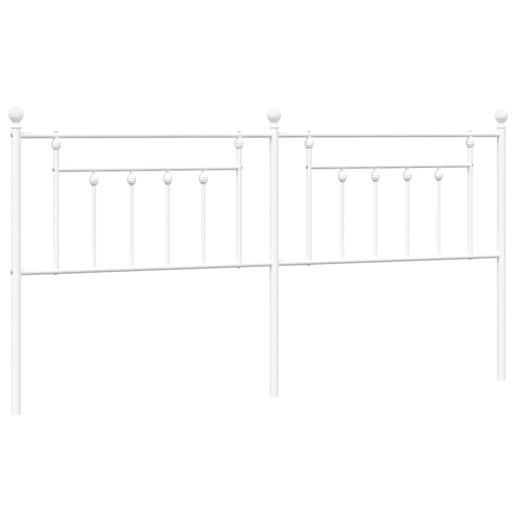 vidaXL - Classic White Metal Headboard - 76&quot; Wide - Comfortable Back Support - Ideal for Reading in Bed