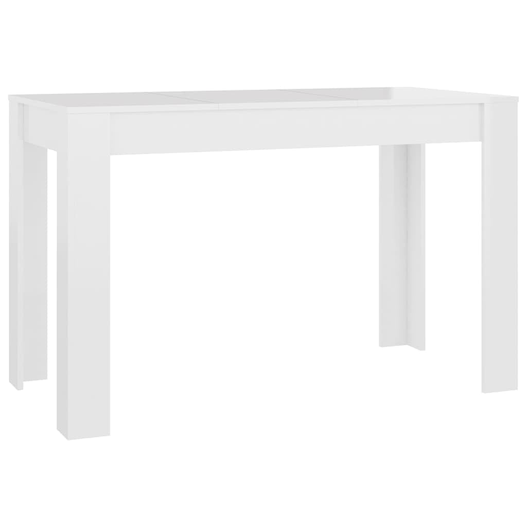 vidaXL Dining Table Chipboard Dinner Room Centerpiece Kitchen Table Eating Snack Side Table Table Home Collection High Gloss White
