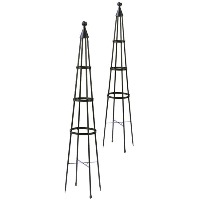 Achla Garden Obelisks, Graphite Colored, 61.5', Pack Of 2