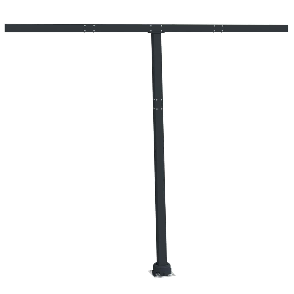 'vidaXL Awning Post Set in Anthracite - Durable Iron Construction with Rotary Base for Terrace, Balcony, Garden Shade Creation