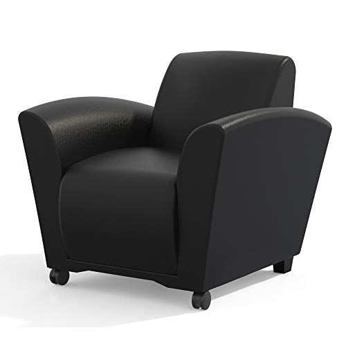 Mayline Santa Cruz Mobile Leather Lounge Chair - Thumbnail 2