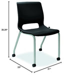 Hon Motivate Guest Chair - Stacking Chair For Office Set Of Two, Onyx (Hmg1)