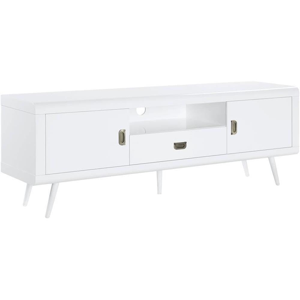 Acme Pagan Wooden TV Stand with Cord Management Hole in White High Gloss