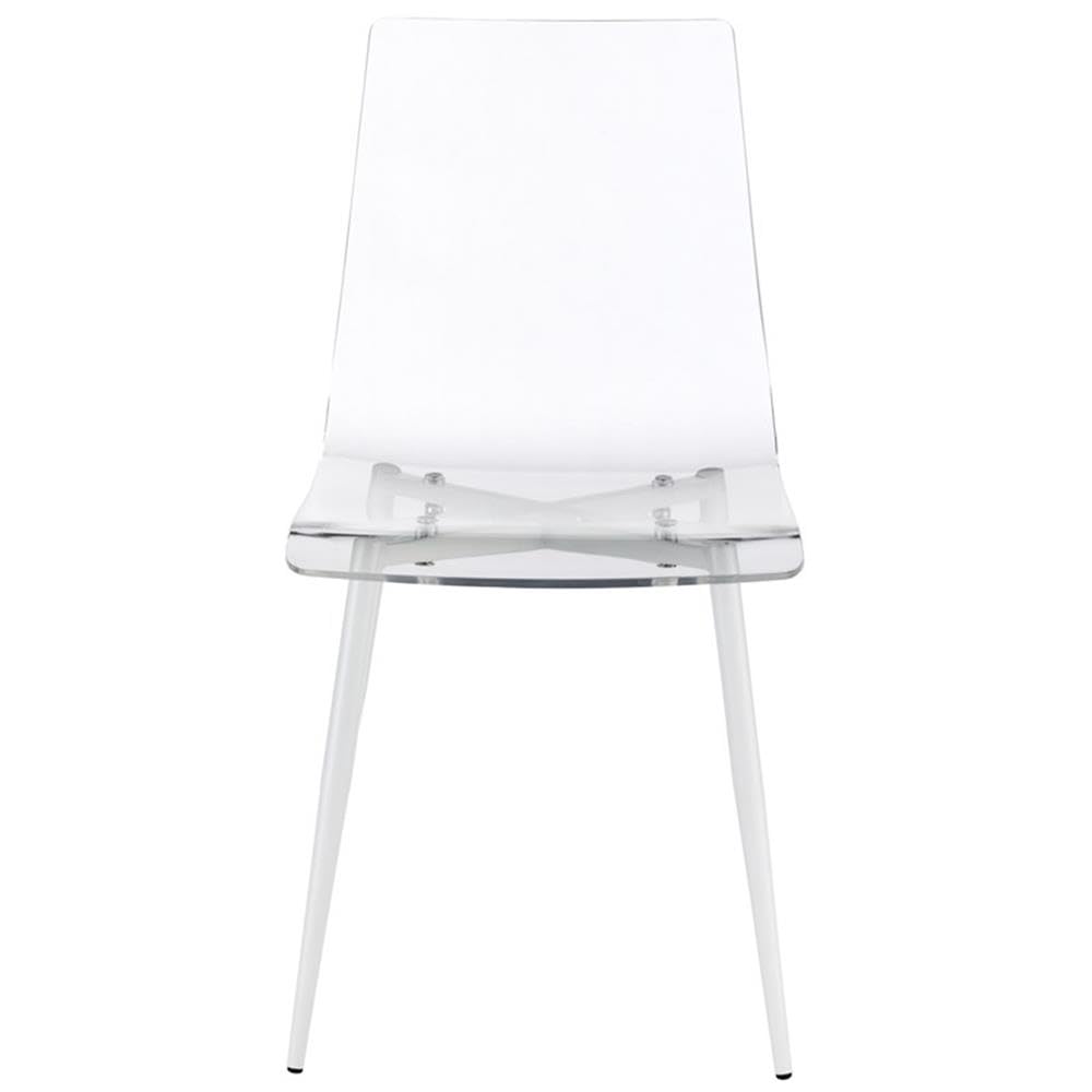Progressive Furniture A La Carte Set Of 2 Clear Acrylic Dining Chairs W/White Metal Base