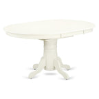 East West Furniture Avwe7-Lwh-W 7 Piece Kitchen Table & Chairs Set Consist Of An Oval Dining Table With Butterfly Leaf And 6 Dining Room Chairs, 42X60 Inch, Linen White