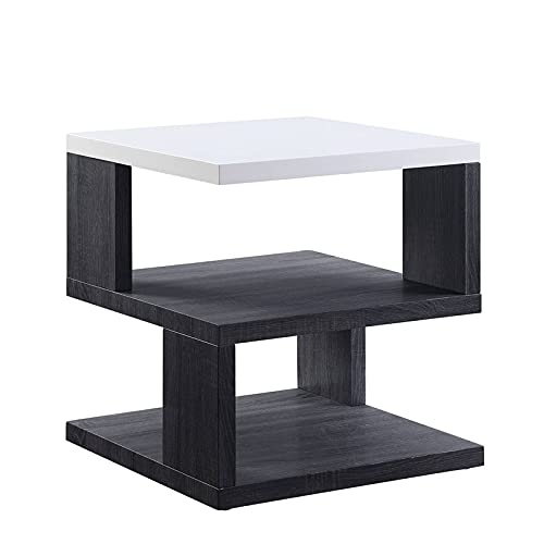 Acme Pancho End Table in Gray & White High Gloss