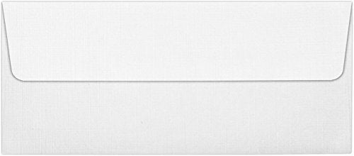 Luxpaper #10 Business Envelopes | Peel & Press | 4 1/8' X 9 1/2' | White Linen | 80Lb. Text | 50 Qty