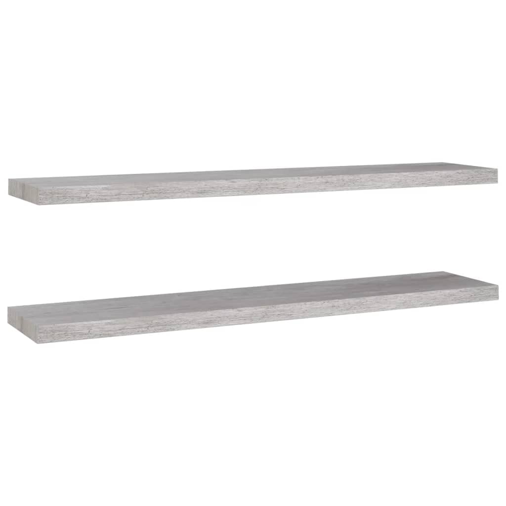 SKM Floating Wall Shelves 2 pcs Concrete Gray 47.2&quot;x9.3&quot;x1.5&quot; MDF