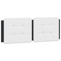 vidaXL White and Black Faux Leather Headboard Cushion - Wall-Hanging/Bed Frame Compatible, Foam-Filled Support Pillow