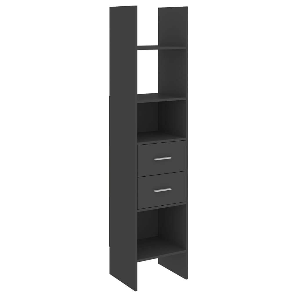 vidaXL Book Cabinet Gray 15.7&quot;x13.8&quot;x70.9&quot; Chipboard