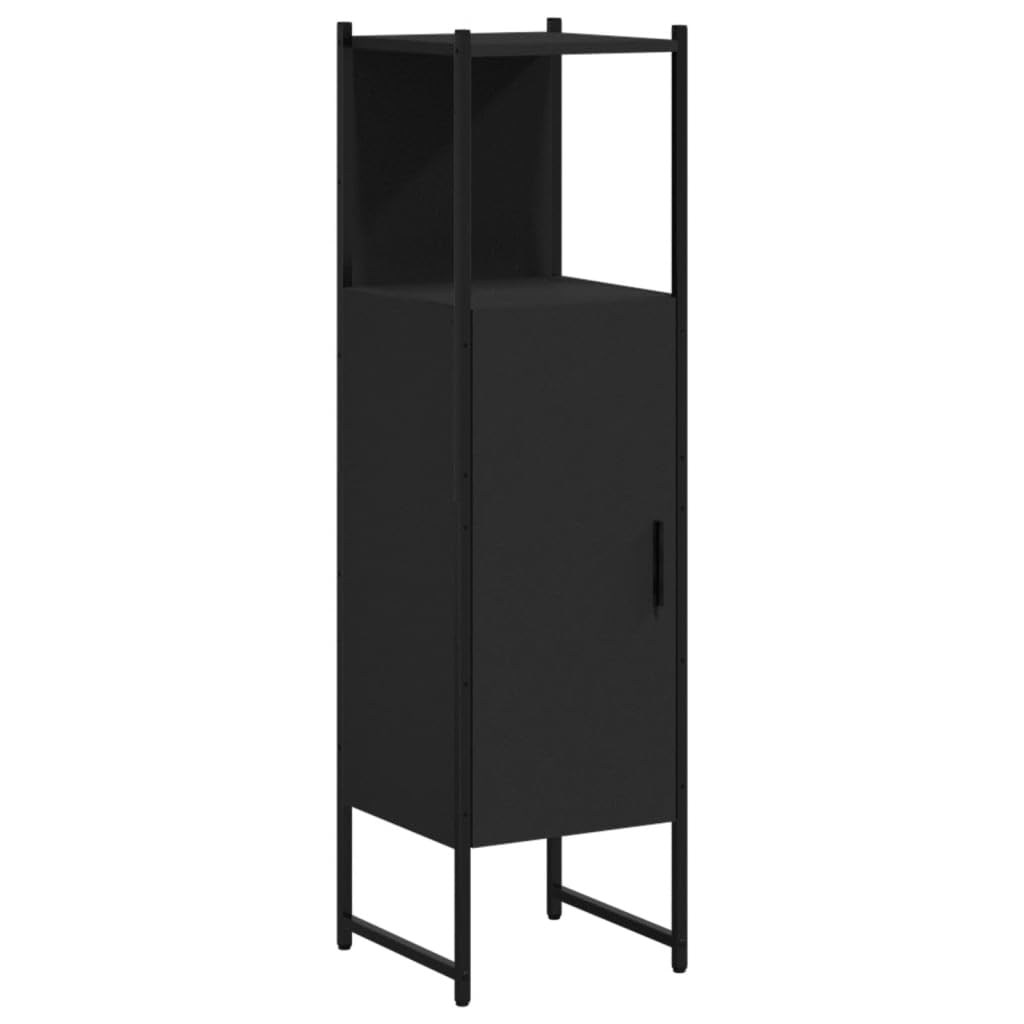 vidaXL Bathroom cabinet black 33x33x120.5cm constructed wood