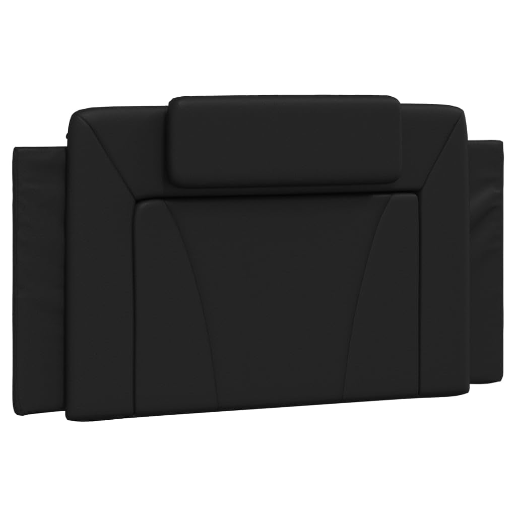 vidaXL Headboard Cushion in Black Faux Leather - 39.4&quot; Wall-Hanging Upholstered Pillow for Bedroom Comfort and Elegance