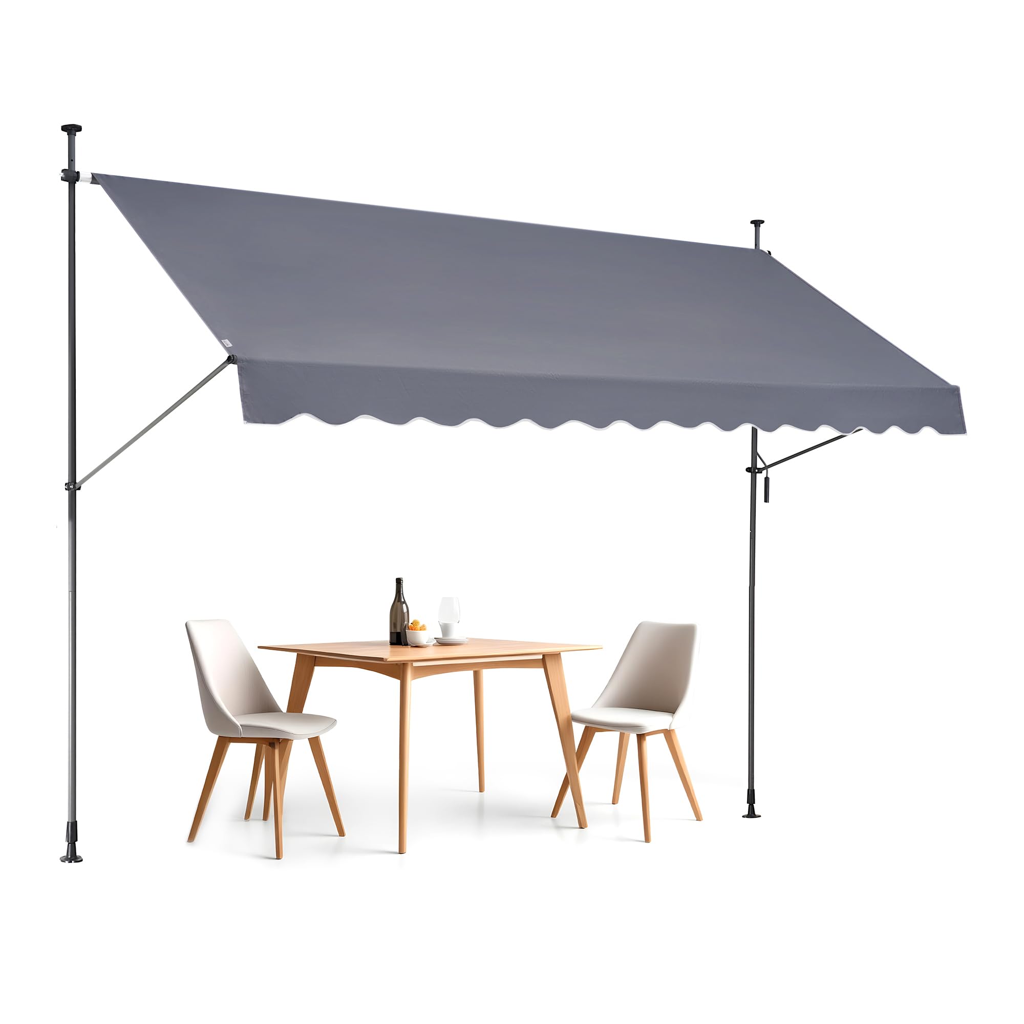 Vevor 138X47' Patio Awning Retractable Awning Sunshade Shelter With Crank Handle