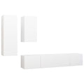 vidaXL TV Cabinet Set 4 Piece Home Living Room Bedroom Furniture HiFi Stereo Cabinet TV Stand Media Unit Entertainment Center Engineered Wood White