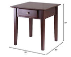Ergode Wood Stafford End Table | Classic & Contemporary Design | Oyster Gray Finish | Drawer & Shelf | Solid & Composite Wood | 19.9' W x 18.9' D x 22' H (16018-VV) (94821-VV)