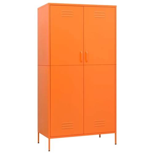 vidaXL Wardrobe Orange 35.4&quot;x19.7&quot;x70.9&quot; Steel