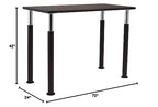 National Public Seating 72" L x 24" W Designer Height Adjustable School Science Lab Utility Table with Phenolic Top - Black