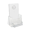 Sourceone Trifold Brochure Holder For 4    X 9    Booklets - With Business Card Container - Clear Acrylic Countertop Organizer