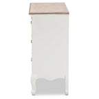 Baxton Studio Amalie Antique French Country Cottage Two-Tone White and Oak Finished 4-Drawer Accent Dresser