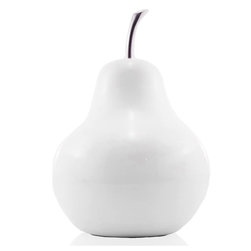 White Jumbo Pear Shaped Aluminum Accent Home Decor