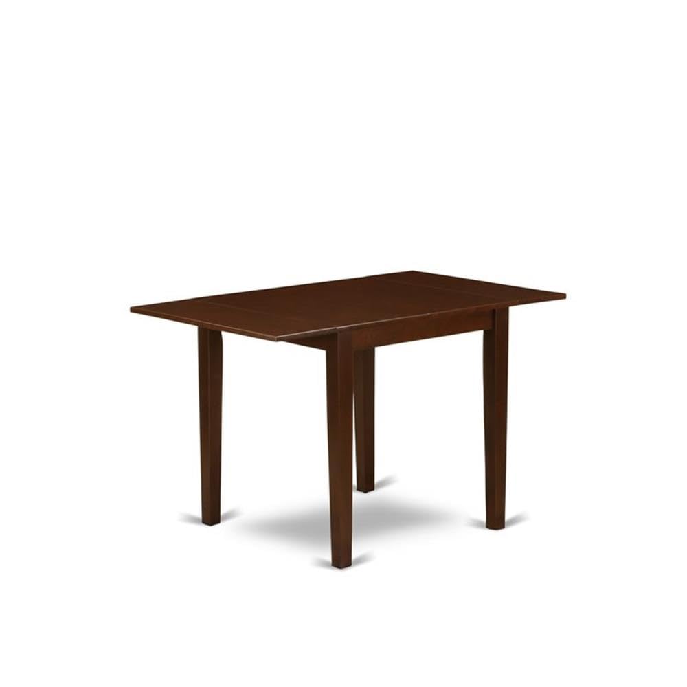 East West Furniture Ndml3-Mah-Lc 3 Piece Kitchen Table Set For Small Spaces Contains A Rectangle Dining Table With Dropleaf And 2 Faux Leather Upholstered Chairs, 30X48 Inch, Mahogany