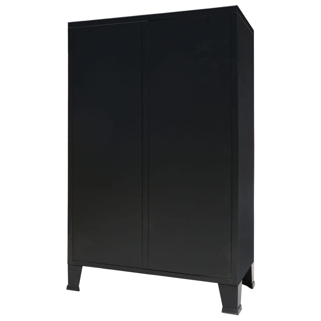 Vidaxl Wardrobe Metal Industrial Style 26.4''X13.8''X42.1'' Black